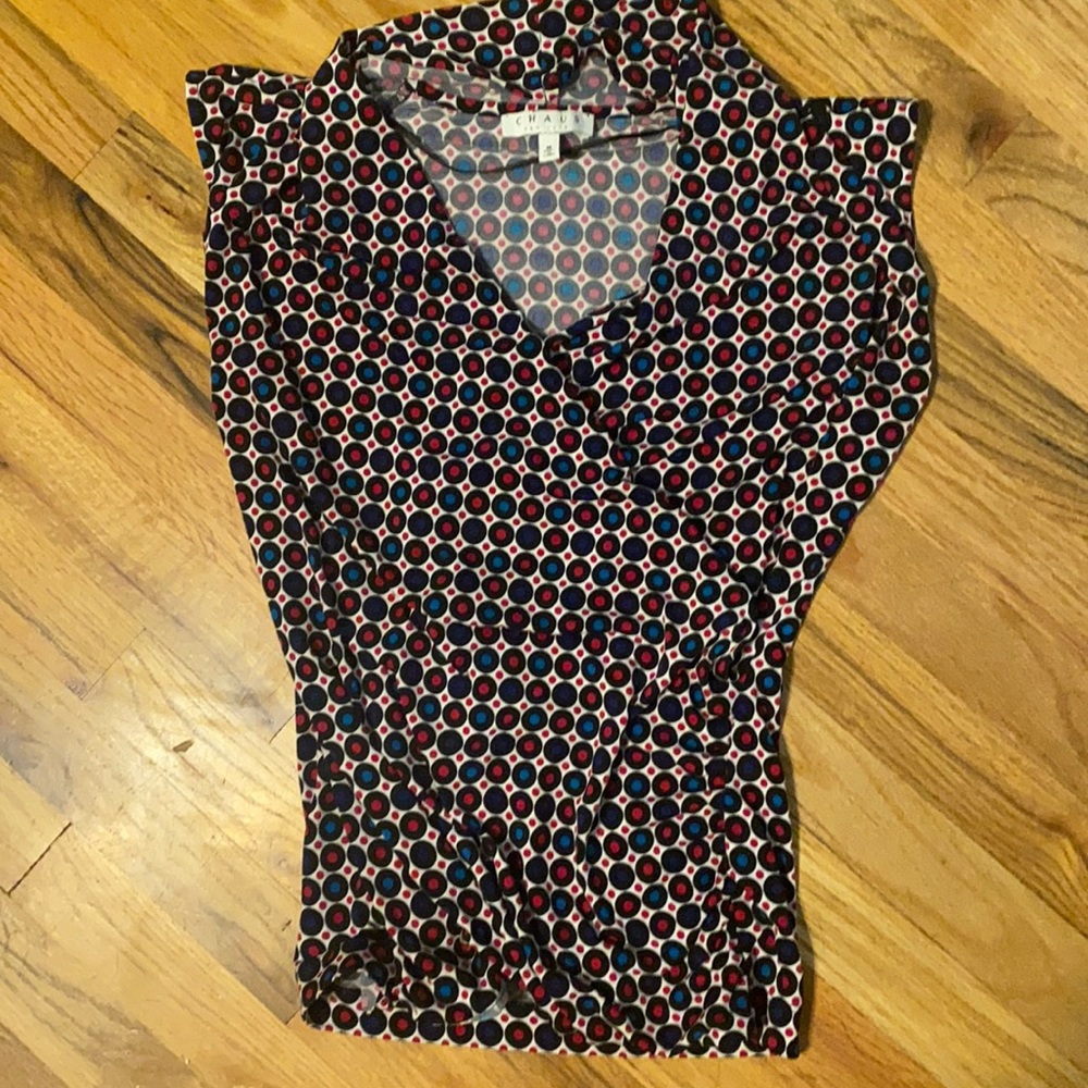 V-neck fun polka dot top